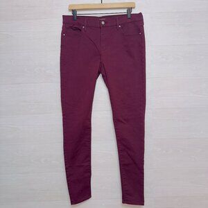 Levi's 710 Women's Red Maroon Super Skinny Mid Rise Casual Pants size 32